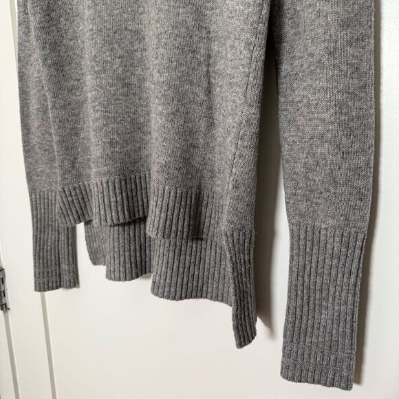 J Crew Sweater Womens Sz XS Gray Knit Wool Blend High Low Hem Crew Neck Preppy - Picture 3 of 12